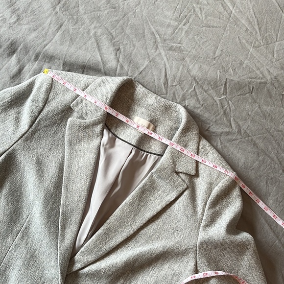 NWOT Lightweight Grey Herringbone LOFT Ann Taylor Blazer Size 14 - Picture 5 of 6